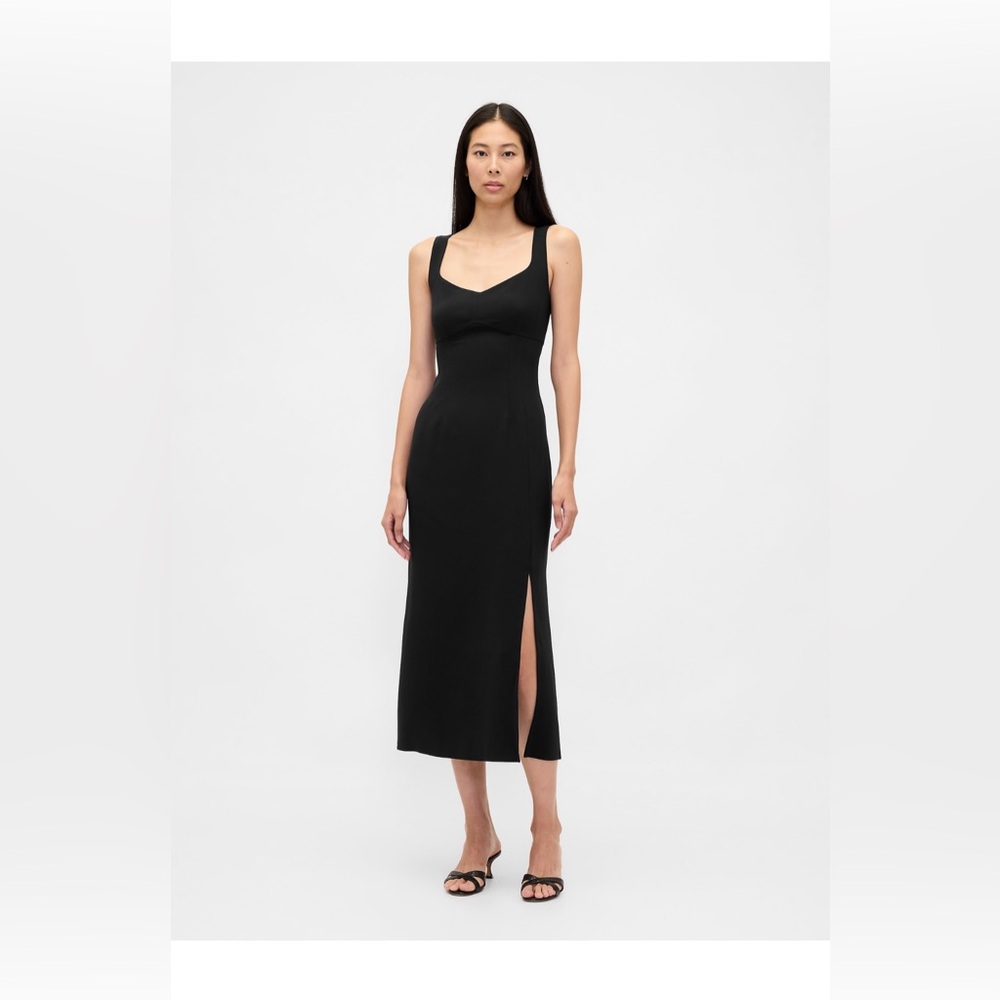GAP Double Knit Sweetheart Corset Maxi Dress